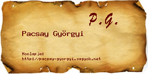 Pacsay Györgyi névjegykártya